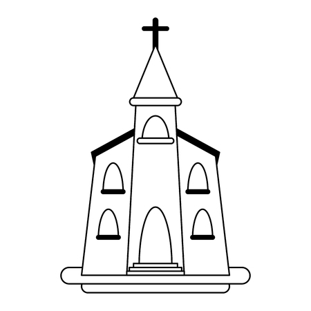 Catholic church building symbol vector illustration graphic designのイラスト素材