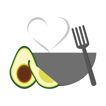 Healthy vegetables food in bowl vector illustration graphic designのイラスト素材