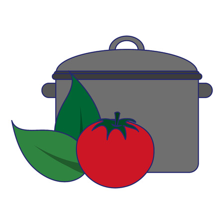 Healthy vegetables food in pot tomato vector illustration graphic designのイラスト素材