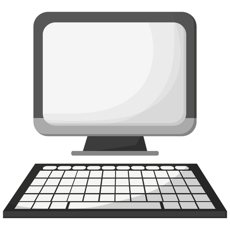 computer screen and keyboard vector illustration graphic designのイラスト素材