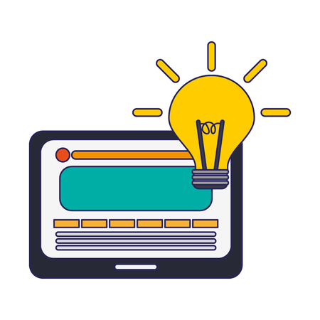 Tablet and big idea symbol vector illustration graphic designのイラスト素材