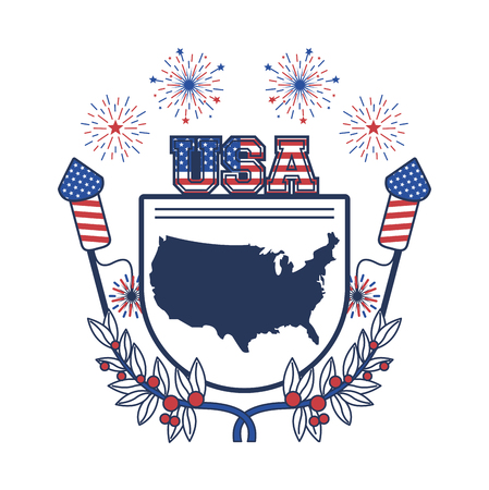 United States of America USA patriotic poster emblem vector illustration graphic designのイラスト素材