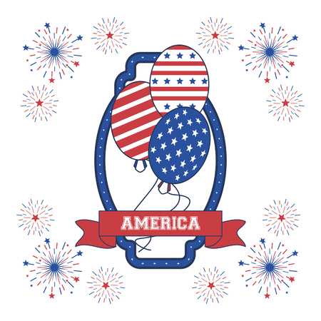 United States of America USA patriotic poster emblem vector illustration graphic designのイラスト素材