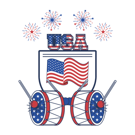 United States of America USA patriotic poster emblem vector illustration graphic designのイラスト素材