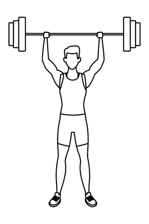 man working out avatar weight vector illustration graphic designのイラスト素材