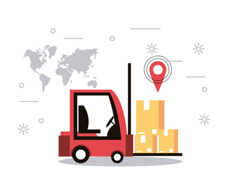 Delivery worldwide online order vector illustration graphic designのイラスト素材