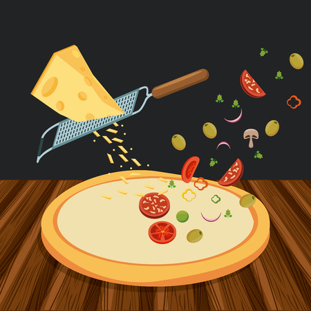 Pizza restaurant fast food poster vector illustration graphic designのイラスト素材