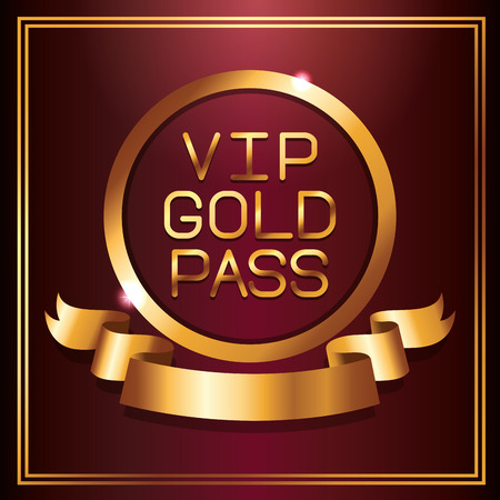 VIP gold pass card vector illustration graphic designのイラスト素材