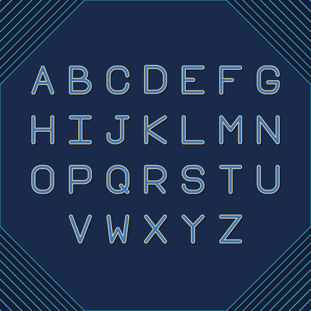Alphabet fonts letter on blue background vector illustration graphic designのイラスト素材