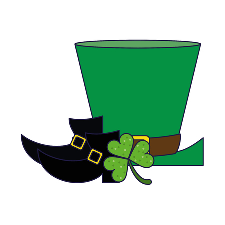Saint patricks day elf hat and boot cartoons vector illustration graphic designのイラスト素材