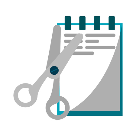 Business and office notepad and scissors elements vector illustration graphic designのイラスト素材