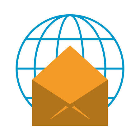 email and global sphere symbol vector illustration graphic designのイラスト素材
