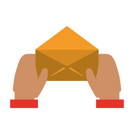 hands holding envelope open vector illustration graphic designのイラスト素材
