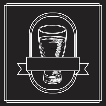 Fruit smoothie drink emblem white drawing on black background vector illustration graphic designのイラスト素材