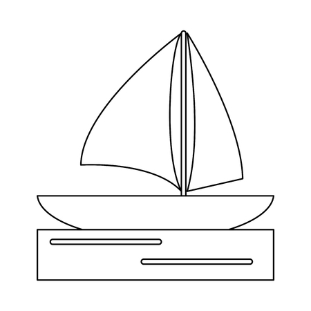 sailboat on the sea symbol vector illustration graphic designのイラスト素材
