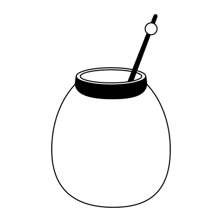 Honey jar with stick vector illustration graphic designのイラスト素材