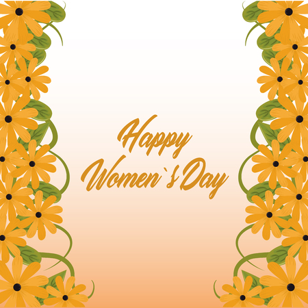 Happy women day card colorful flowers vector illustration graphic designのイラスト素材