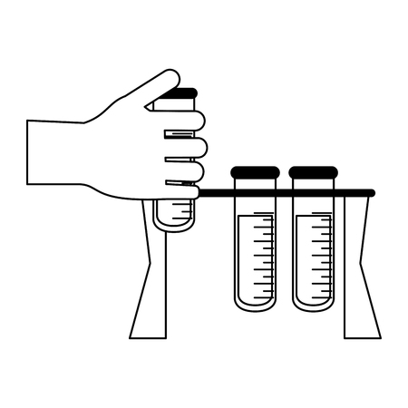 hand holding blood test tubes vector illustration graphic designのイラスト素材