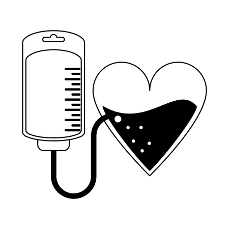 blood bag transfer to heart symbol vector illustration graphic designのイラスト素材