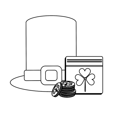 saint patricks cartoons elf hat with coins and planner  vector illustration graphic designのイラスト素材