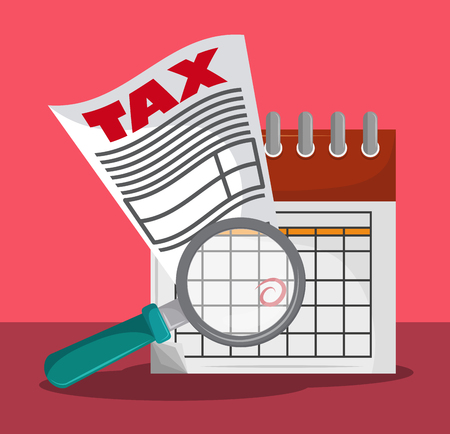 Tax pay office documents cartoons vector illustration graphic designのイラスト素材