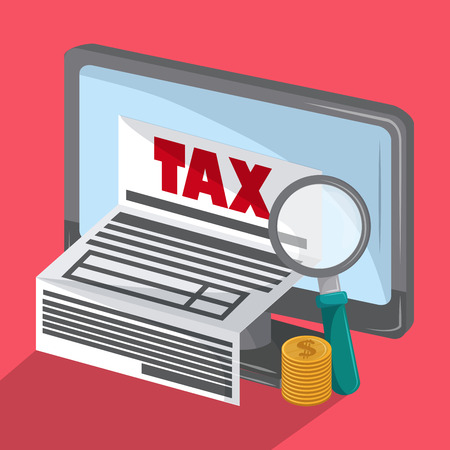 Tax pay office documents cartoons vector illustration graphic designのイラスト素材