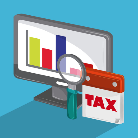 Tax pay office documents cartoons vector illustration graphic designのイラスト素材