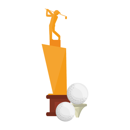 Golf trophy cup with balls symbol vector illustration graphic designのイラスト素材