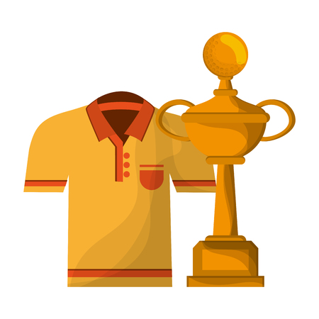 Gold tshirt and trophy cup symbol vector illustration graphic designのイラスト素材