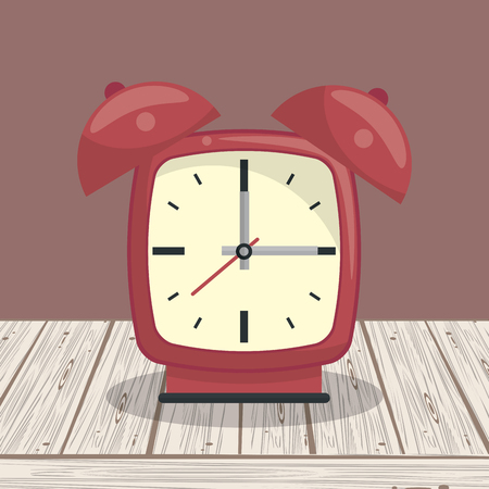 Clock bells alarm on table cartoonのイラスト素材