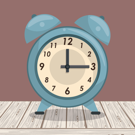 Clock bells alarm on table cartoon vector illustration graphic designのイラスト素材