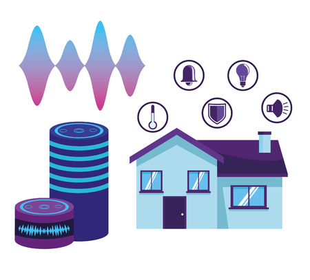 Smart house voice recognition technology vector illustration graphic designのイラスト素材
