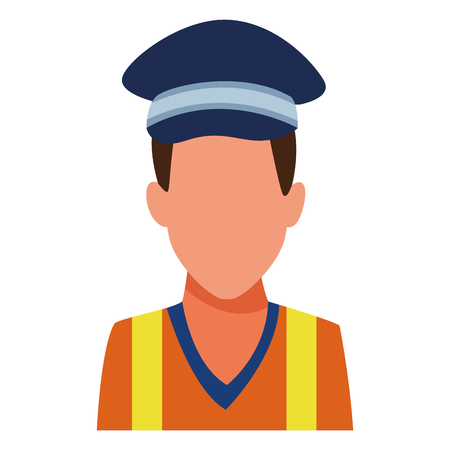 Transit agent with cap profession avatar vector illustration graphic designのイラスト素材