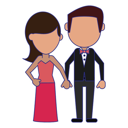 husband and wife clasped hands faceless avatar vector illustration graphic designのイラスト素材