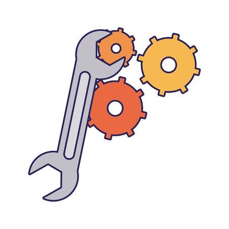 Wrench with gears symbol vector illustration graphic designのイラスト素材