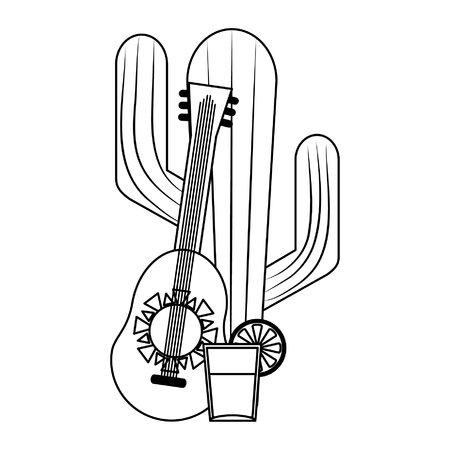Mexico culture and symbols cartoons vector illustration graphic designのイラスト素材