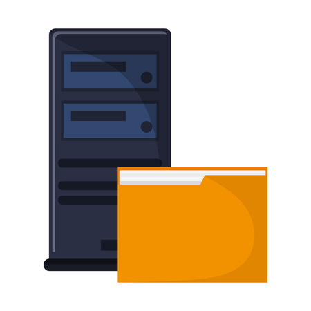 Business and office technology folder and server storage vector illustration graphic designのイラスト素材