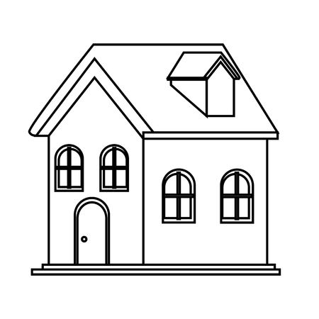 house icon isolated black and white vector illustration graphic designのイラスト素材