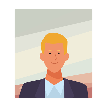 man portrait avatar cartoon character vector illustration graphic designのイラスト素材