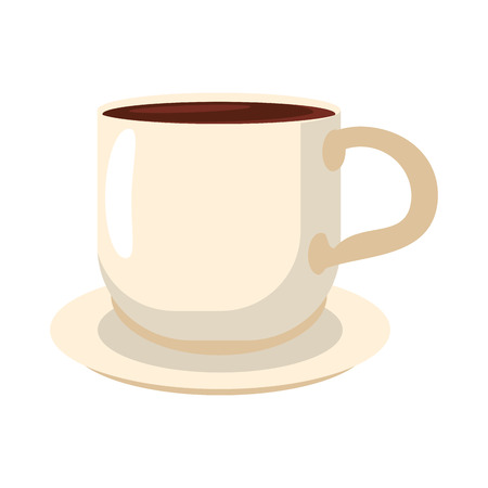 Coffee mug on dish cartoon vector illustration graphic designのイラスト素材