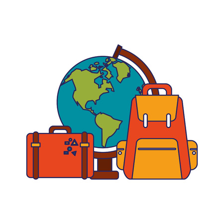 Travel and vacations elements cartoon vector illustration graphic designのイラスト素材