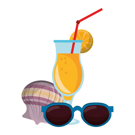 Summer and beach travel cartoon vector illustration graphic designのイラスト素材