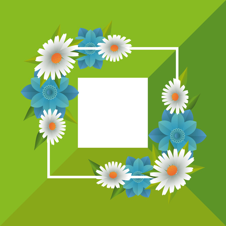 Floral frame blank colorful card vector illustration graphic designのイラスト素材
