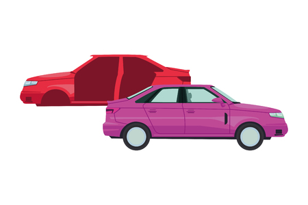 transportation concept cars cartoon vector illustration graphic designのイラスト素材