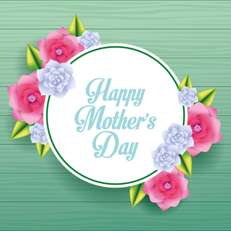 Beautiful card with flowers frame vector illustration graphic designのイラスト素材