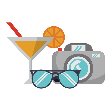 Vacations cartoons and travel equipment vector illustration graphic designのイラスト素材