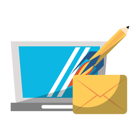 Email business digital communication cartoons vector illustration graphic designのイラスト素材