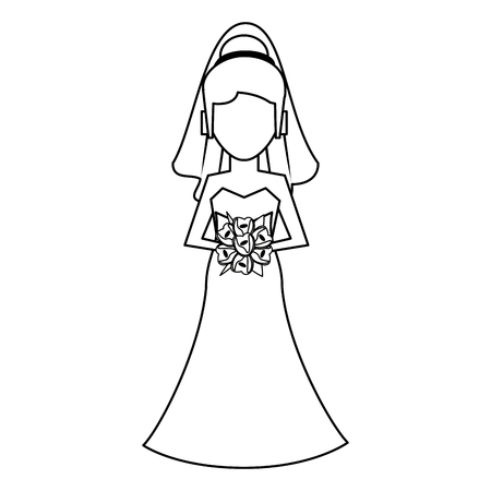 Wedding bride avatar cartoon vector illustration graphic designのイラスト素材