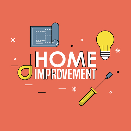 Home improvement and construction tools concept vector illustration graphic designのイラスト素材