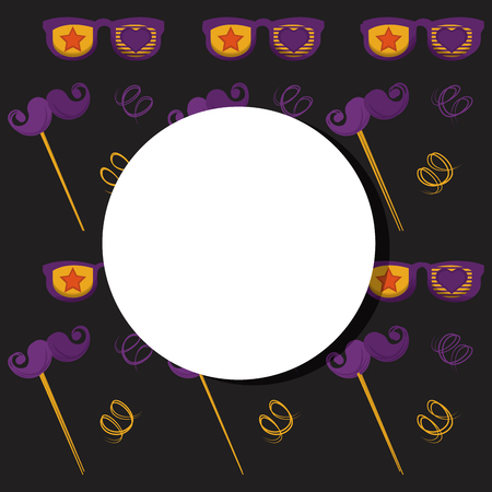 Carnival party round frame with celebration elements vector illustration graphic designのイラスト素材